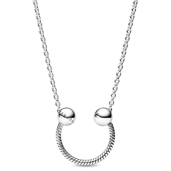 Pandora Moments Silver Horseshoe Pendant Necklace - Picture 1 of 2